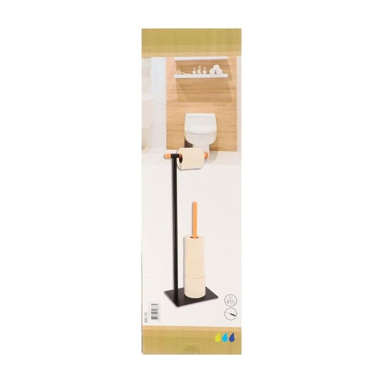 Tendance, metalowy stojak na papier toaletowy, z zapasem mat, 69.5-22-16 cm