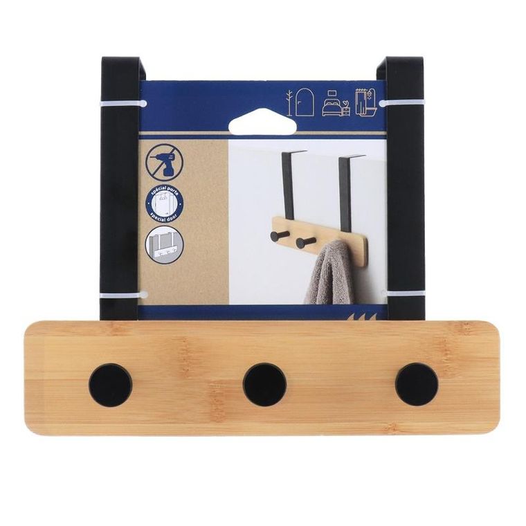 Tendance, metalowy wieszak na drzwi, 3 haczyki, 20-25-9 cm