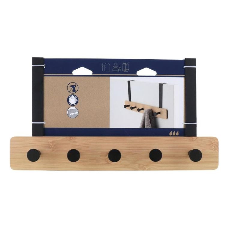 Tendance, metalowy wieszak na drzwi, 5 haczyków, 20-37-9 cm