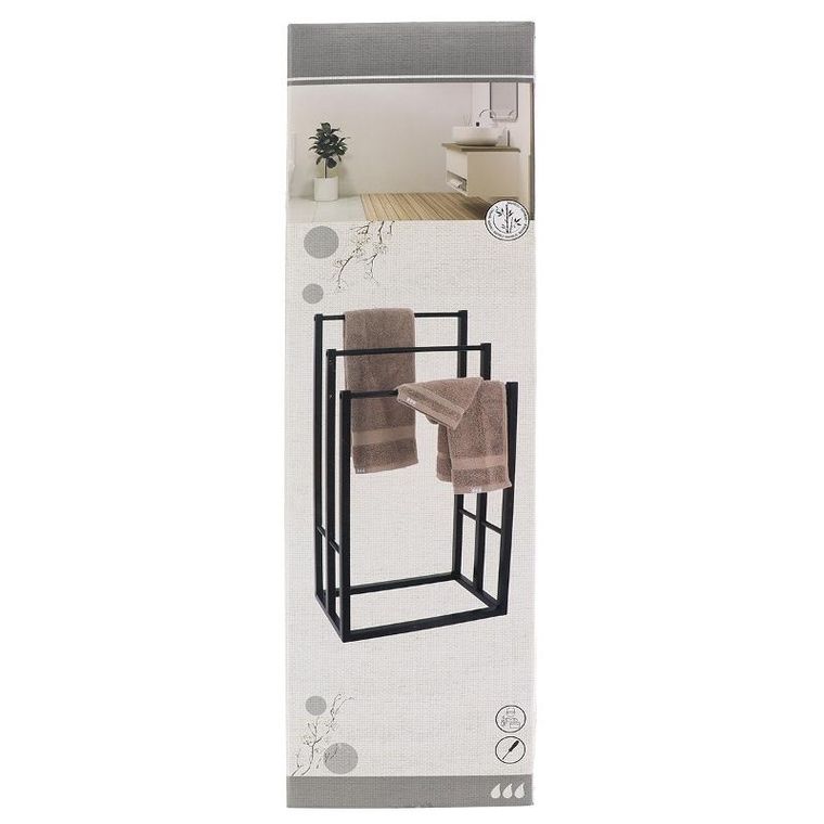 Tendance, stojak na ręczniki trójramienny tena, bambusowy, 42-24-82 cm