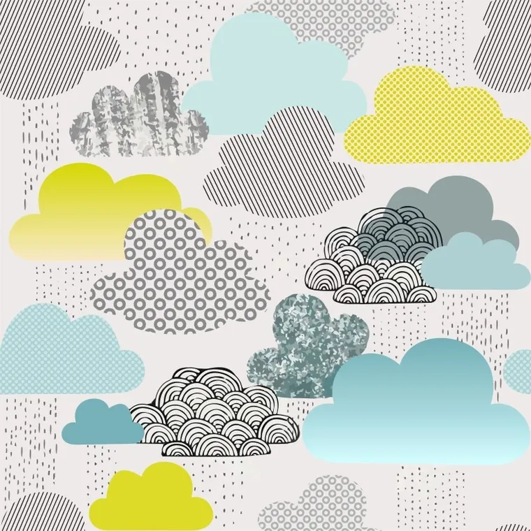 Texpol, Chmurki, pieluszka bambusowa, 75-75 cm, 170g