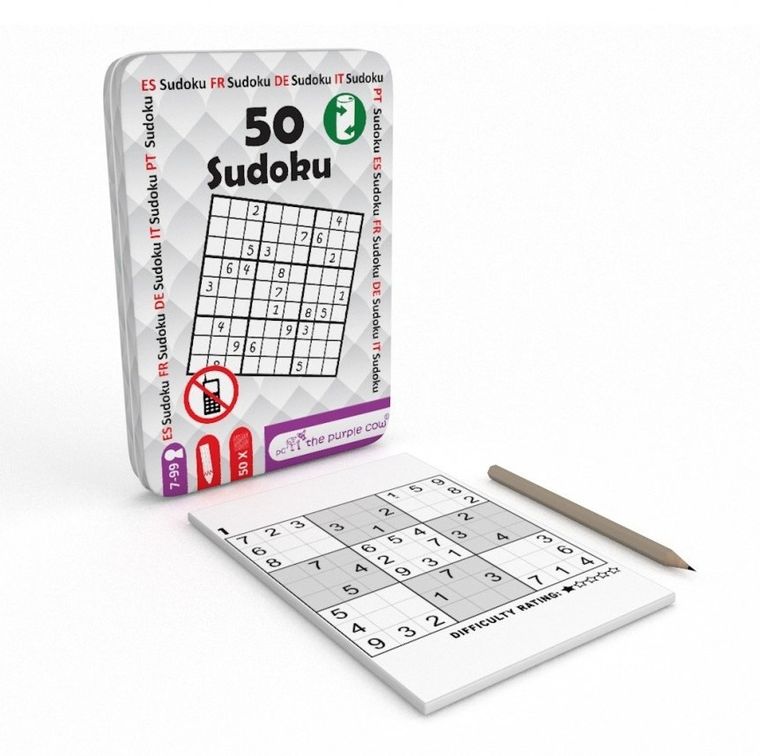 The Purple Cow, 50 Sudoku, zestaw łamigłówek do podróży