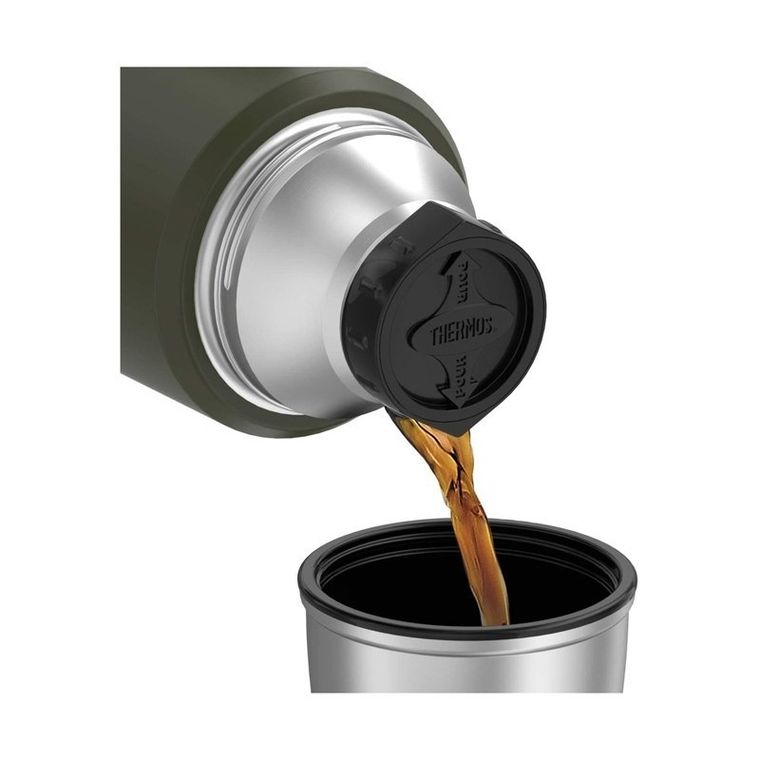 Thermos, termos z uchwytem na napoje, zieleń wojskowa, 470 ml