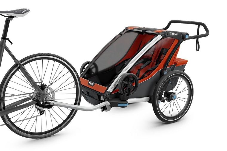 Thule, Chariot Cross 2, przyczepka rowerowa, czerwono-szara
