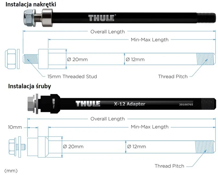 Thule, Thru Axle, adapter do osi Maxle, 174/180 mm