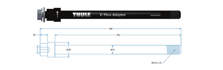 Thule, Thule, Thru Axle, adapter do osi Shimano E-Thru, 12 mm