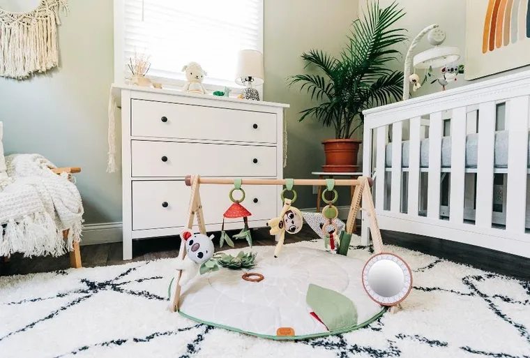 Tiny Love, Boho Chic, gimnastyka, mata edukacyjna z drewnianym stojakiem