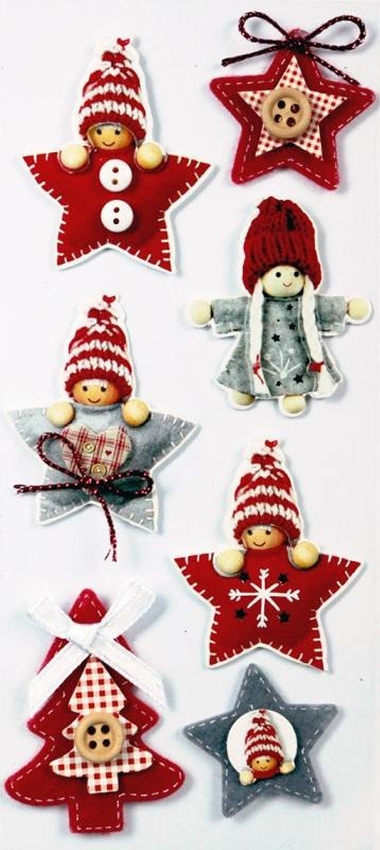 Titanum, Craft-fun Series, dekoracje samoprzylepne 3D, ludziki, gwiazdki, choinki, 7 szt.