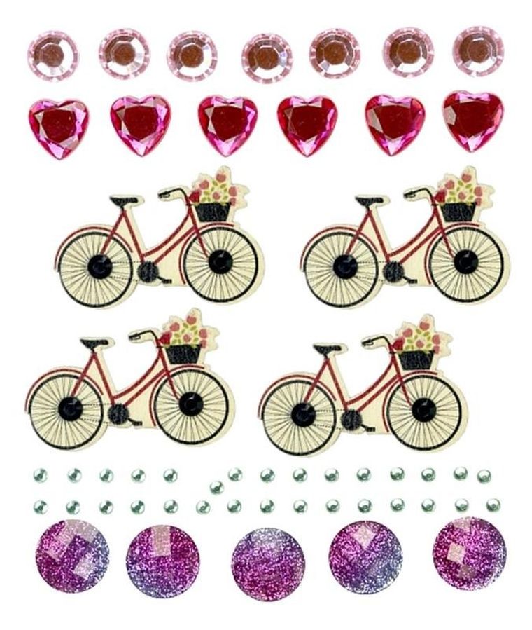 Titanum, dekoracje samoprzylepne, rower, kryształki