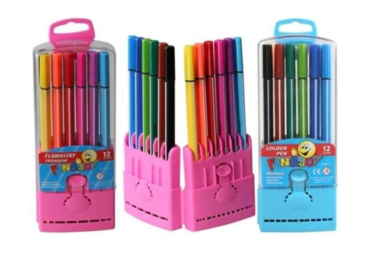 Titanum, flamastry, trójkątne, 12 kolorów