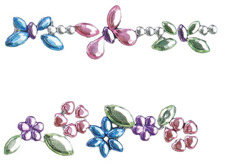 Titanum, kryształki samoprzylepne na pasku, Kwiaty, 2 szt.