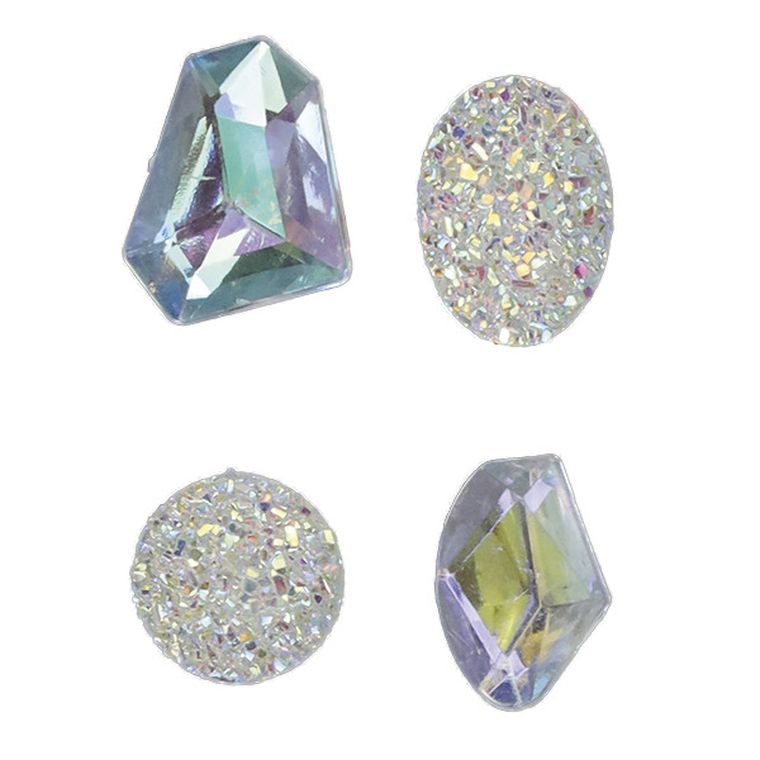 Titanum, kryształki samoprzylepne, naklejki, kamyki, srebrne, 16 szt.