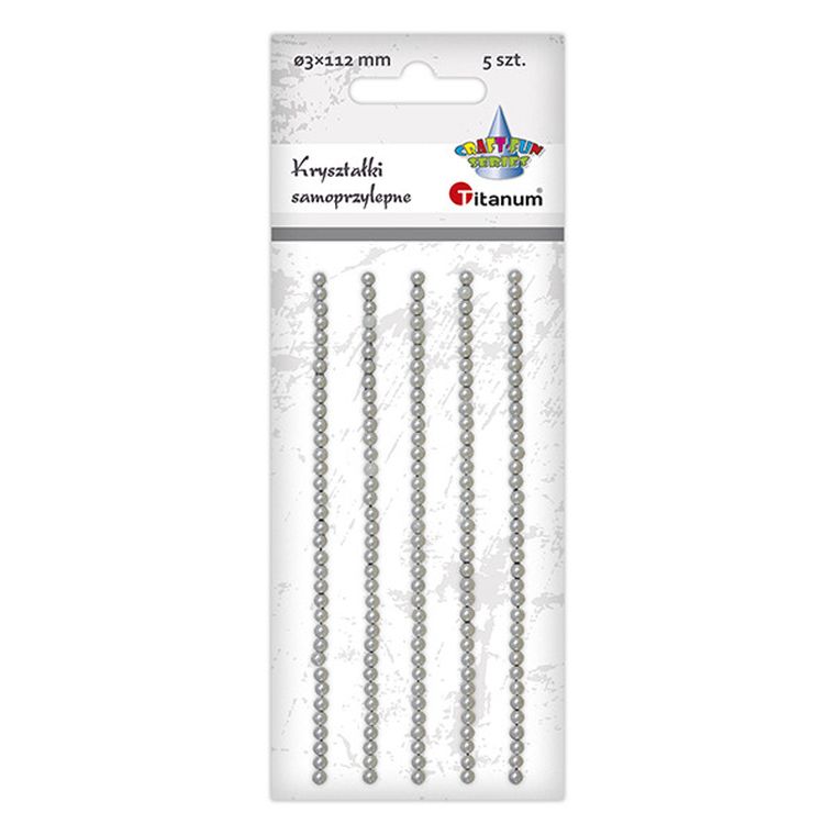 Titanum, kryształki samoprzylepne, perełki, białe, 35 szt.