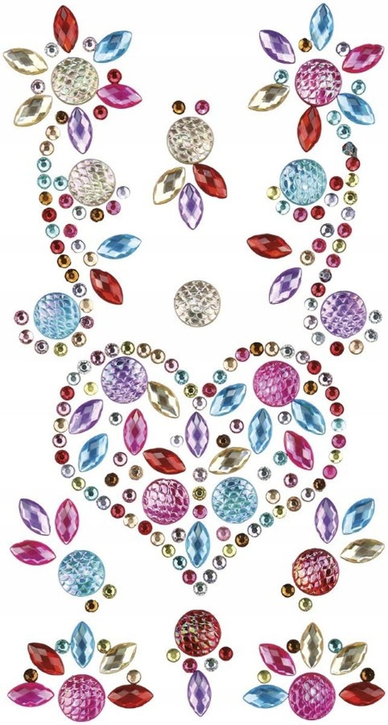 Titanum, kryształki samoprzylepne, serce, 10 szt.