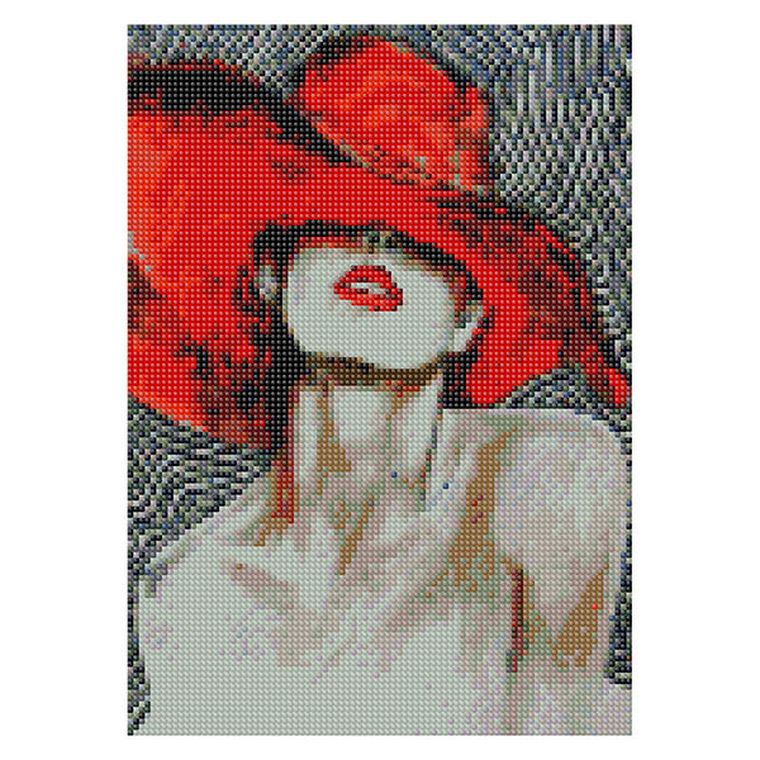 Titanum, mozaika diamentowa, Kobieta w kapelusz, 30-40 cm