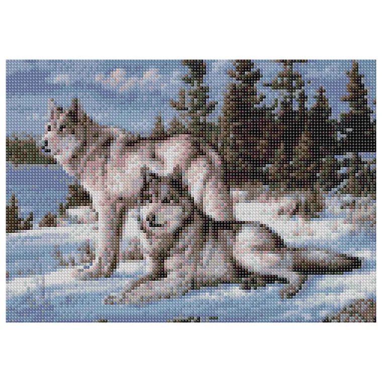 Titanum, mozaika diamentowa, Wilki, 30-40 cm