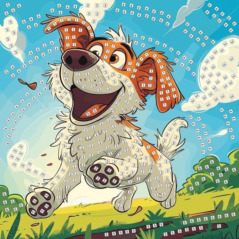 Titanum, mozaika piankowa, biegnący pies, 25-25 cm