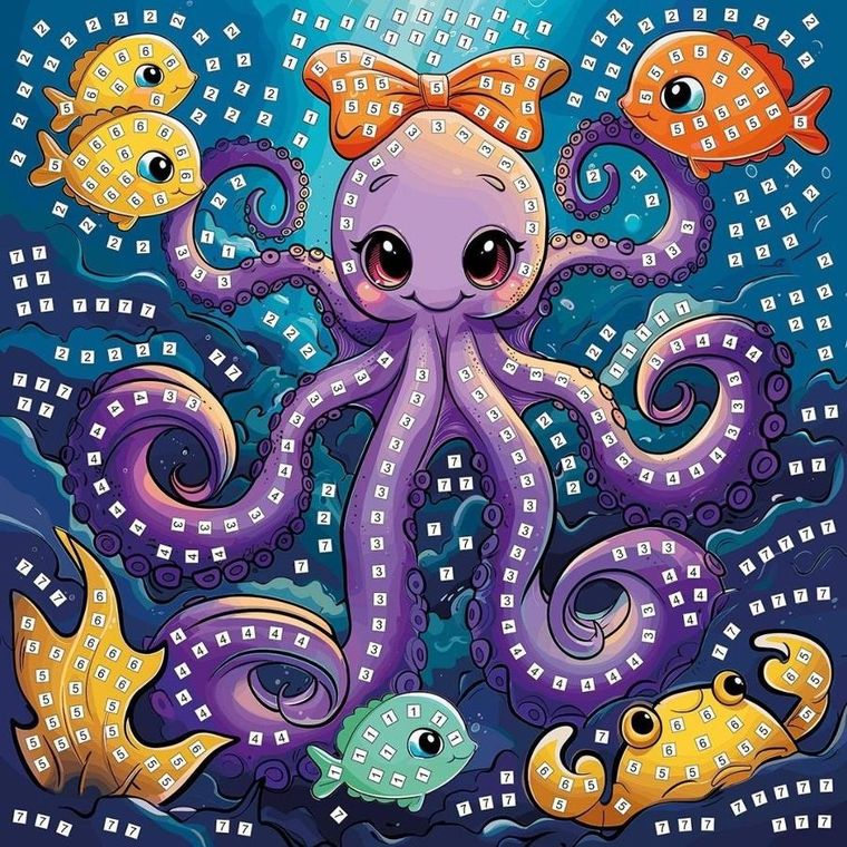 Titanum, mozaika piankowa, ośmiornica, 25-25 cm