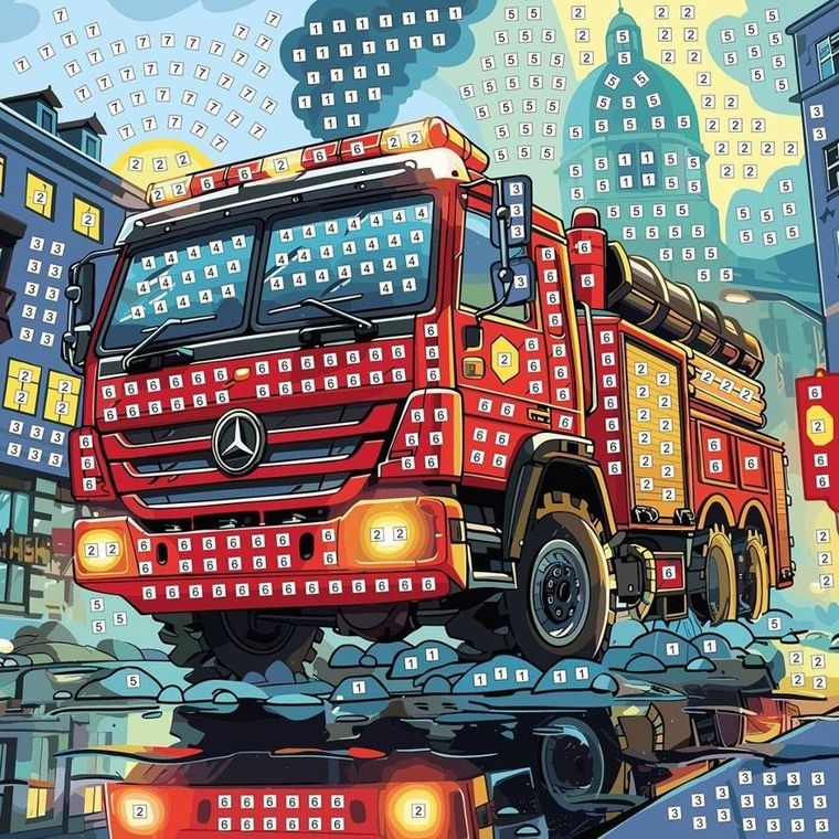 Titanum, mozaika piankowa, straż pożarna, 25-25 cm