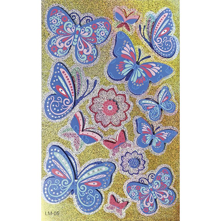 Titanum, naklejki foliowo-papierowe 3D, motyle, 14 szt.