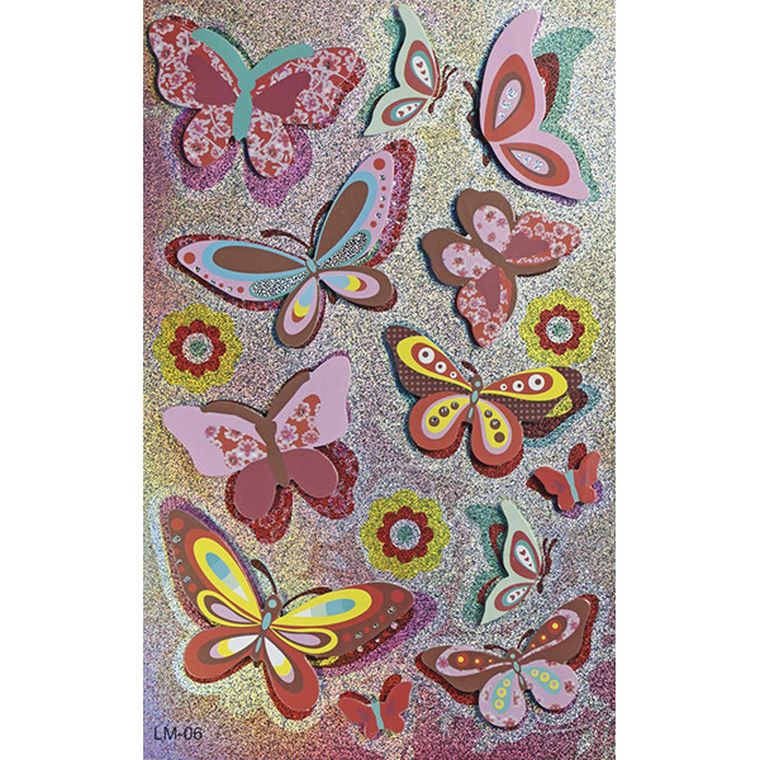Titanum, naklejki foliowo-papierowe 3D, motyle, 15 szt.