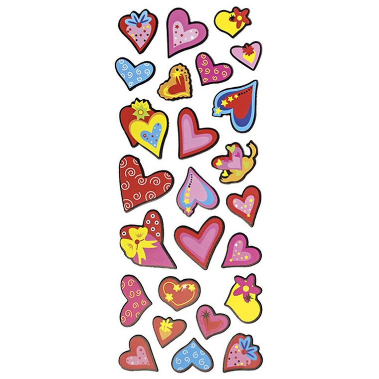 Titanum, naklejki piankowo-papierowe 3D, serca