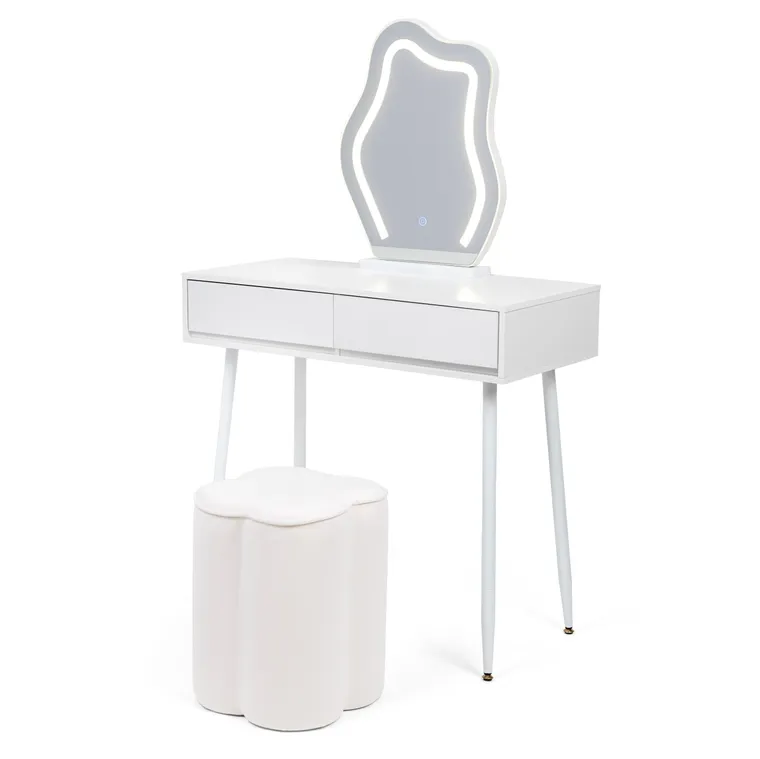 Toaletka kosmetyczna w stylu francuskim, blat 100 cm, biały