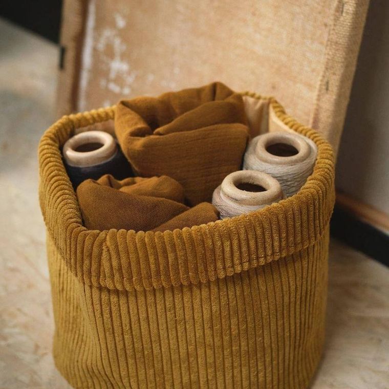 Today, koszyk dekoracyjny, sztruksowy, Ø 21 cm