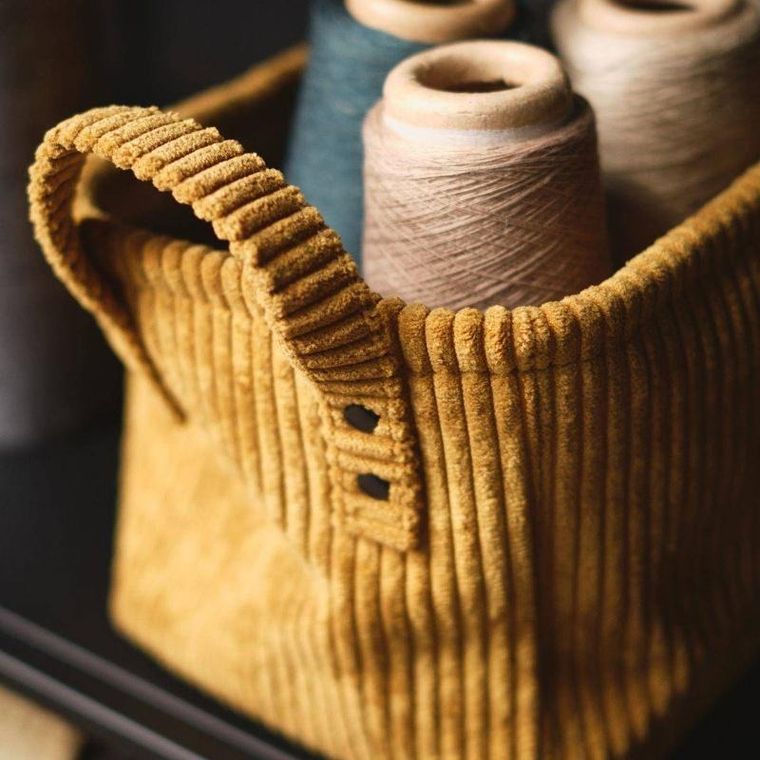 Today, koszyk do przechowywania z uchwytami, struktura sztruksu, 25-15 cm