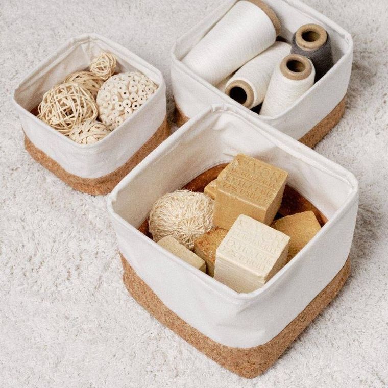 Today, Simplicity, kosze do przechowywania, korkowa podstawa, 3 pojemniki