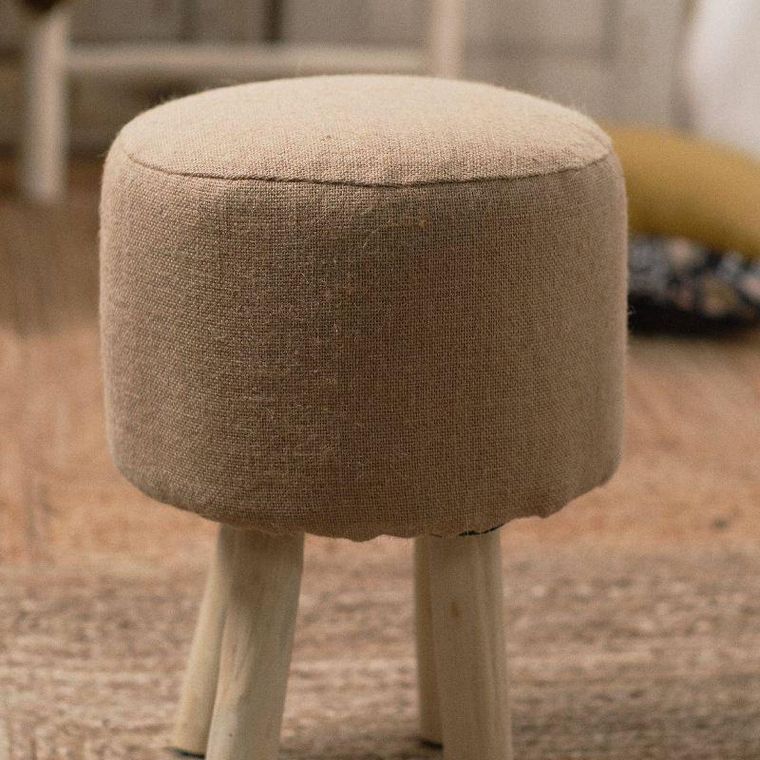 Today, taboret z jutowym siedziskiem, Kargo, 40 cm