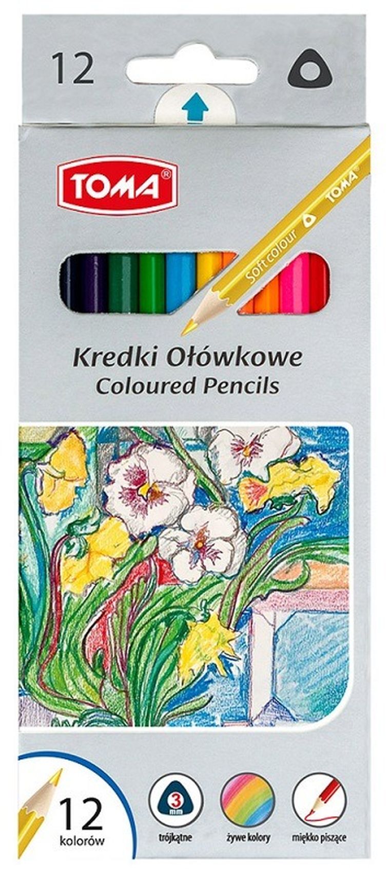 Toma, kredki trójkątne, 12 kolorów