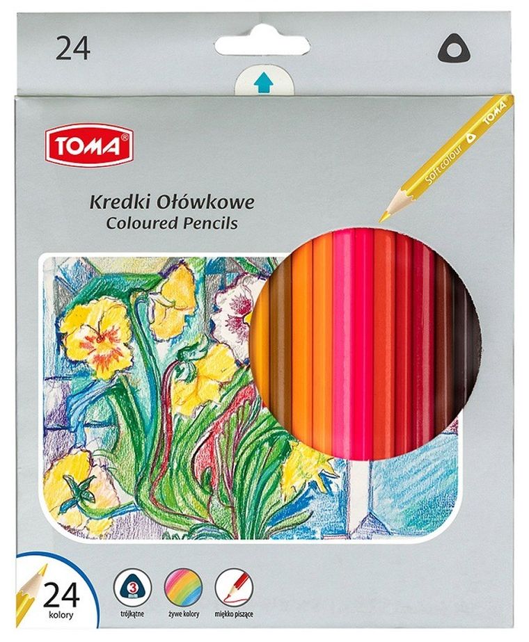 Toma, kredki trójkątne, 24 kolory