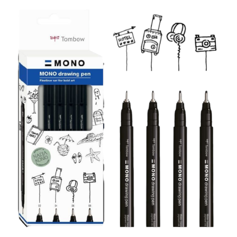 Tombow, Mono drawing pen, cienkopis, 4 szt.