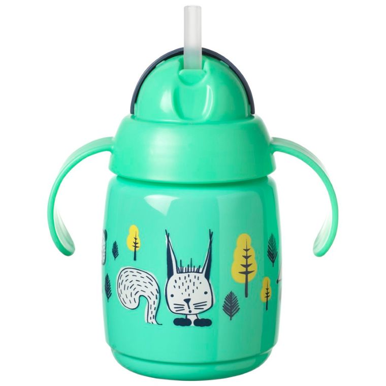 Tommee Tippee, bidon z obciążoną słomką, zielony, 300 ml