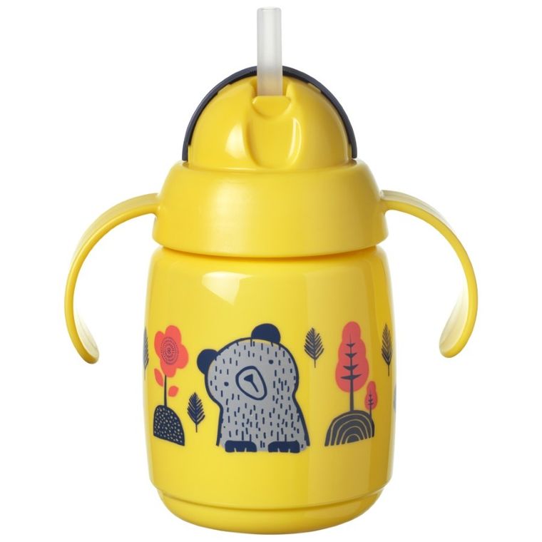 Tommee Tippee, bidon z obciążoną słomką, żółty, 300 ml