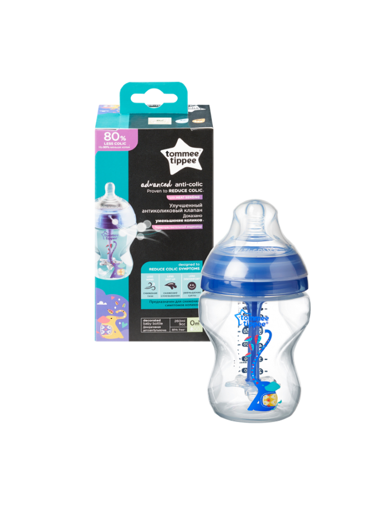 Tommee Tippee, butelka antykolkowa, Advanced, boy, 260 ml