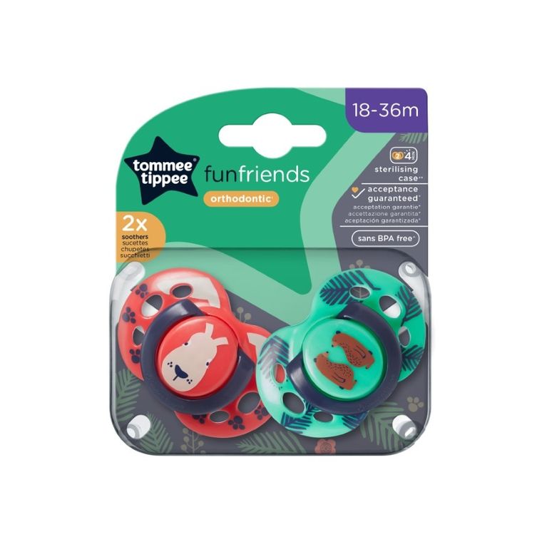 Tommee Tippee, Fun, smoczek uspokajający, 18-36 m, 2 szt.