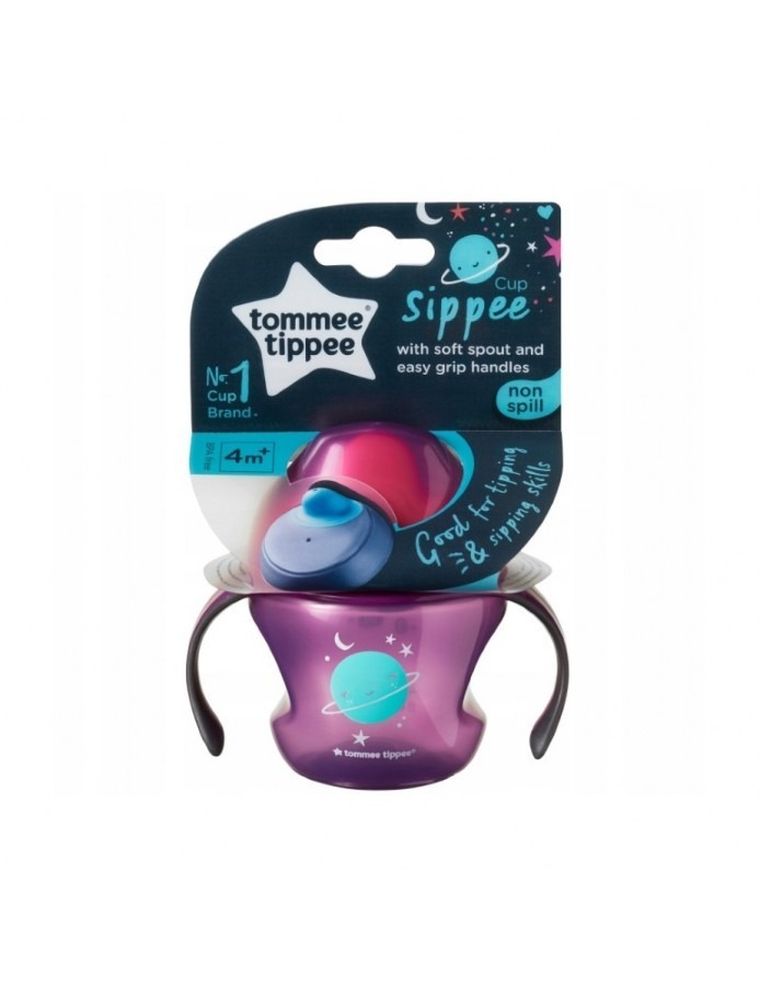 Tommee Tippee, kubek z uchwytami, girl, 150 ml, 4m+