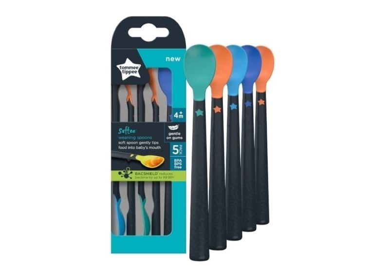 Tommee Tippee, łyżeczka z długim uchwytem, 4m+, 5 szt.