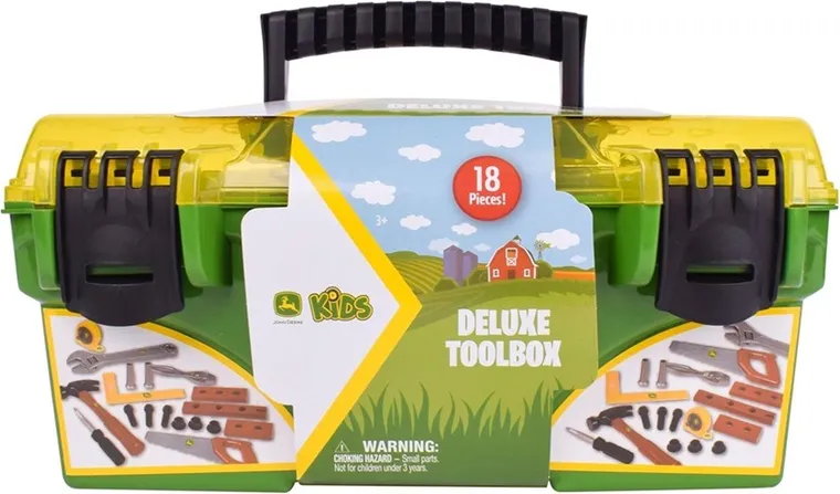 Tomy, John Deere, skrzynka z narzędziami, 18 elementów