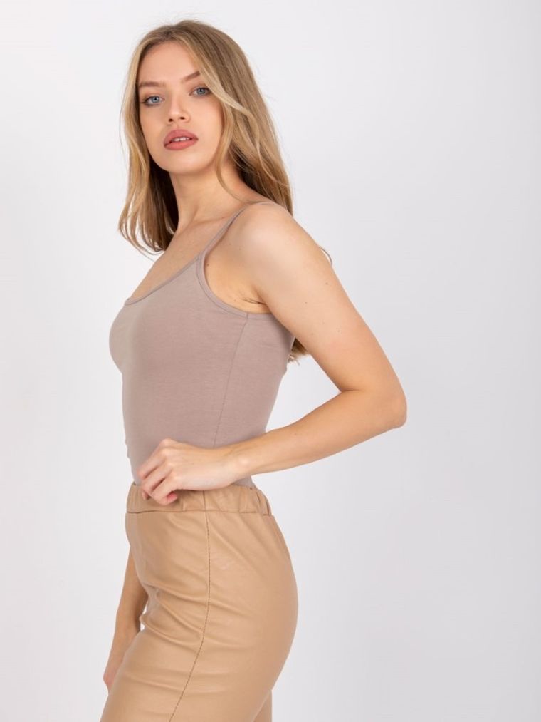 Top damski, beżowy, Basic Feel Good