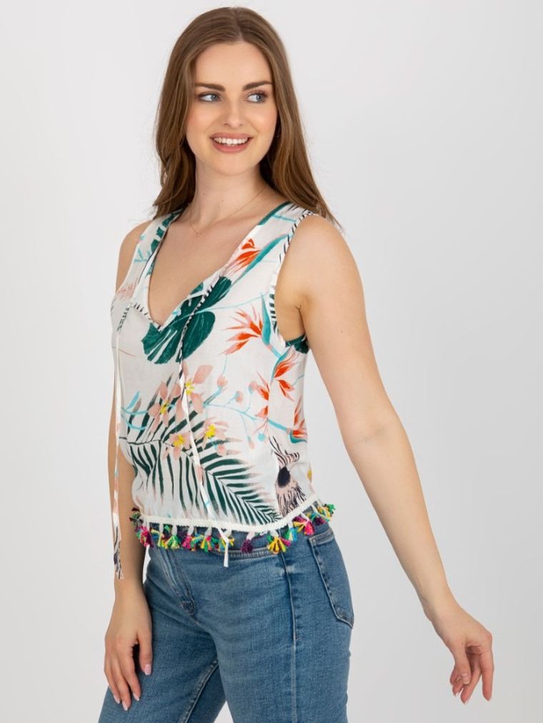 Top damski, biały, Baiyibaishun