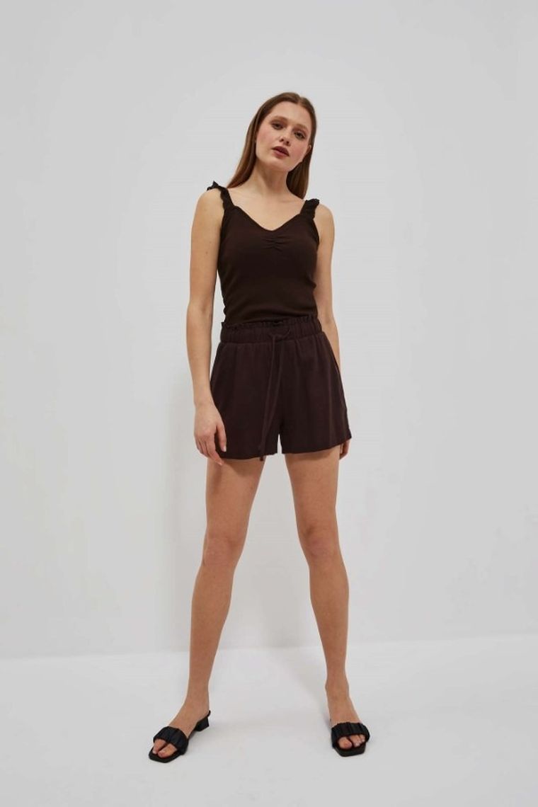 Top damski, brązowy, Moodo