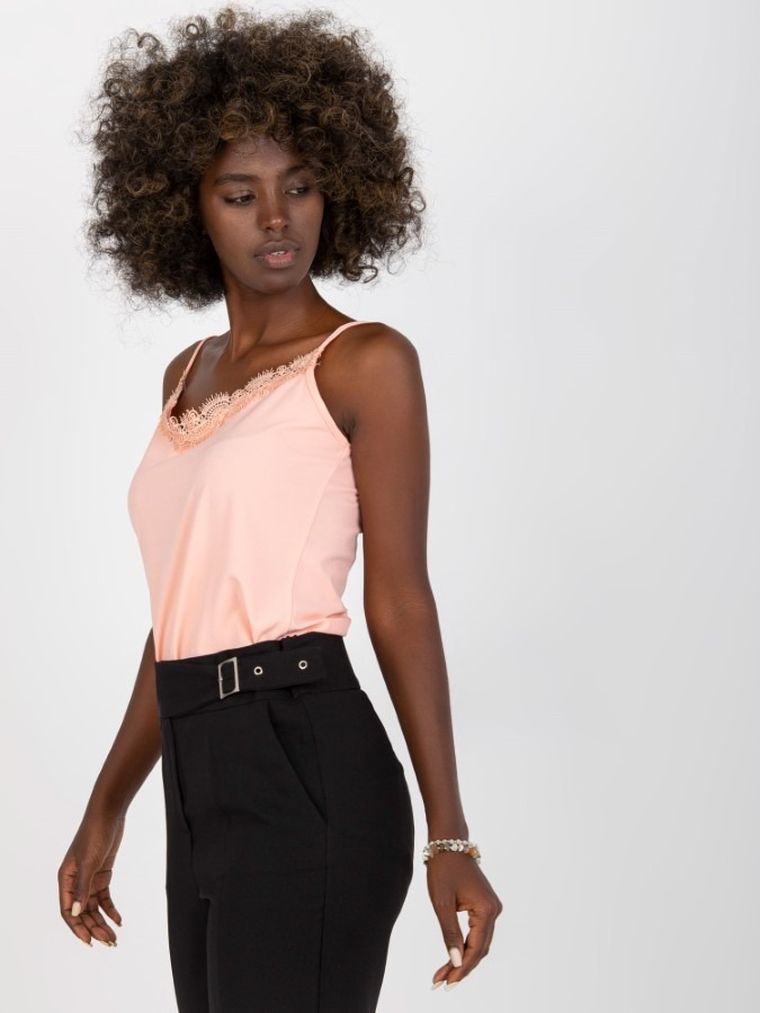 Top damski, brzoskwiniowy, Lakerta