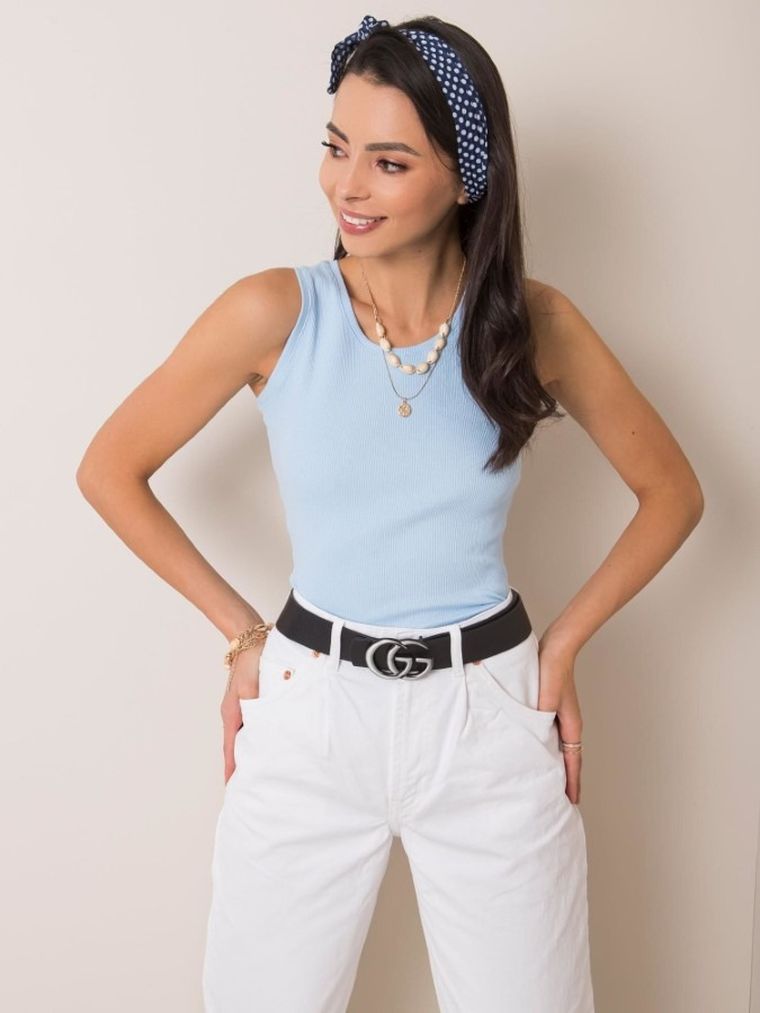 Top damski, niebieski, Basic Feel Good