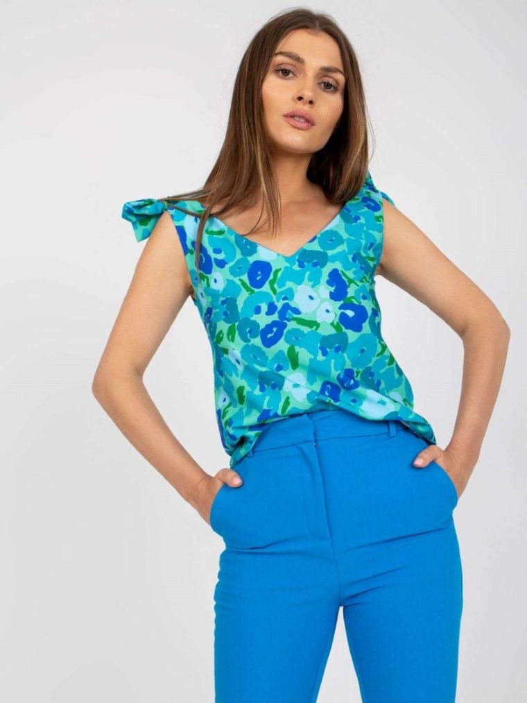 Top damski, niebieski, Rue Paris