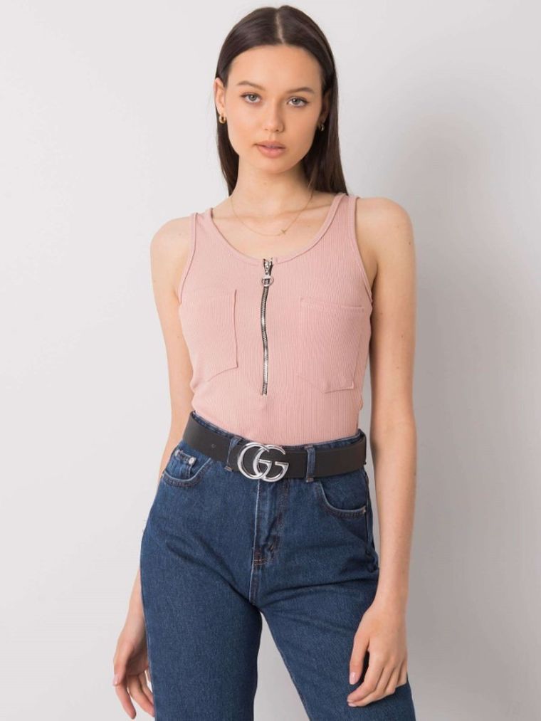 Top damski, różowy, Italy Moda