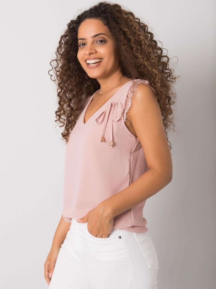 Top damski, różowy, Italy Moda