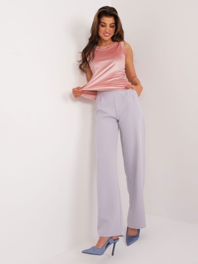 Top damski, welurowy, różowy, Lakerta